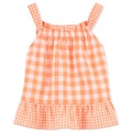 Toddler Girls Cotton Gingham Peplum Tank Top