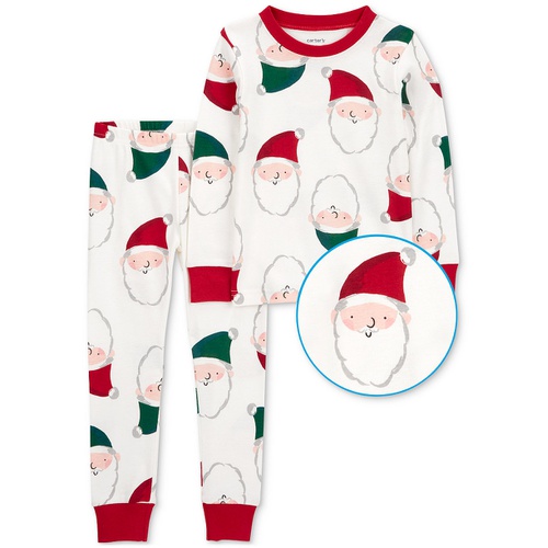 카터스 Toddler 2-Pc. Santa Face Snug-Fit Cotton Pajamas