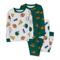 Little & Big Boys Sports 100% Snug Fit Cotton Pajamas 4 Piece Set