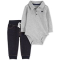 Baby Boys Classic Polo Bodysuit & Pants 2 Piece Set