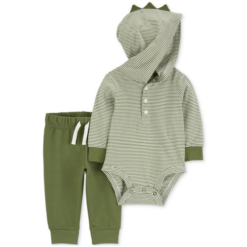 카터스 Baby Boys Cotton Dinosaur Hooded Bodysuit & Pants 2 Piece Set