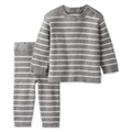 Baby Organic Cotton Rib Sweater Knit Striped Pullover Sweater & Pants 2 Piece Set