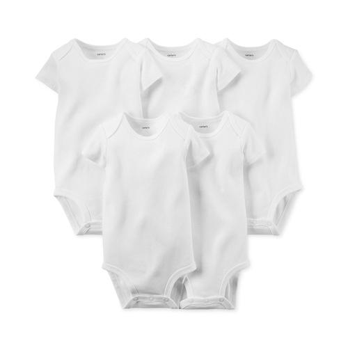 카터스 Baby Boys or Baby Girls Solid Short Sleeved Bodysuits Pack of 5