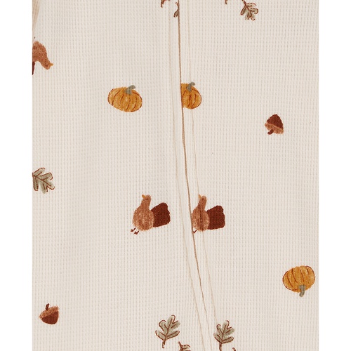 카터스 Baby One-Piece Thanksgiving Fall-Print Thermal Sleep and Play Footed Pajamas