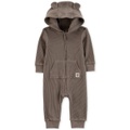 Baby Boy Eared & Hooded Zipper Jumpsuit