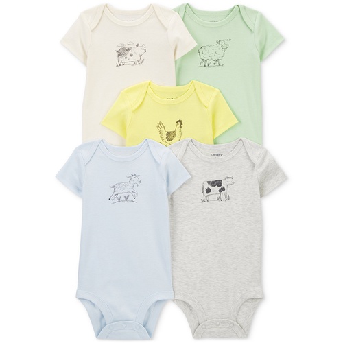 카터스 Baby Boys and Baby Girls 5-Pc. Short Sleeve Bodysuits Set