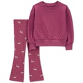 Toddler Girls 2-Pc. Quilted Top & Printed Leggings Set