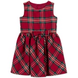 Toddler Girls Plaid Sateen Holiday Dress