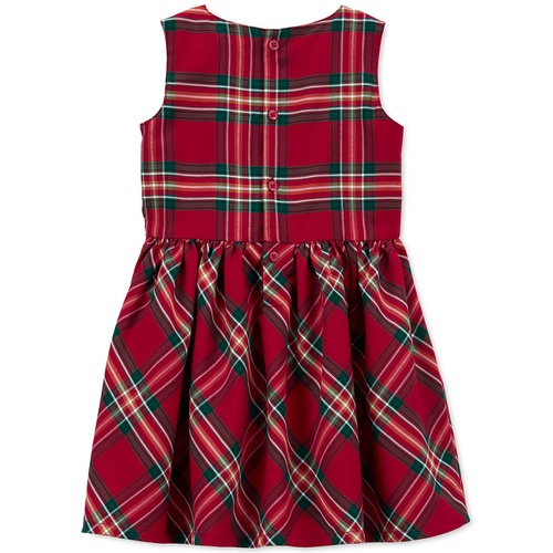 카터스 Toddler Girls Plaid Sateen Holiday Dress