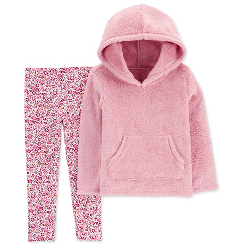 카터스 Toddler Girls 2-Pc. Fuzzy Pullover Hoodie & Printed Leggings Set