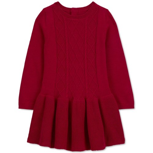 카터스 Toddler Girls Cotton Cable-Knit Sweater Dress