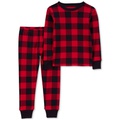 Toddler Buffalo Check 100% Snug Fit Cotton Pajamas 2 Piece Set