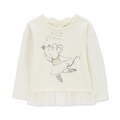 Toddler Girls Ballerina Mouse Tulle Peplum Top