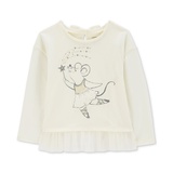 Toddler Girls Ballerina Mouse Tulle Peplum Top