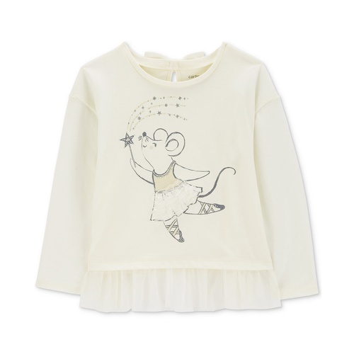 카터스 Toddler Girls Ballerina Mouse Tulle Peplum Top