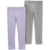 Toddler Girls 2-Pc. Ribbed-Knit Leggings & Heart-Print Leggings Set