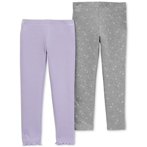 카터스 Toddler Girls 2-Pc. Ribbed-Knit Leggings & Heart-Print Leggings Set