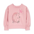 Toddler Girls Hedgehog Printed French Terry Sweatshirt