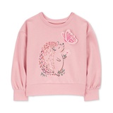 Toddler Girls Hedgehog Printed French Terry Sweatshirt