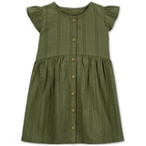 Toddler Girls Cotton Button-Front Flutter Dress