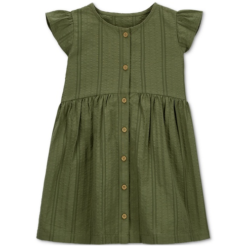 카터스 Toddler Girls Cotton Button-Front Flutter Dress