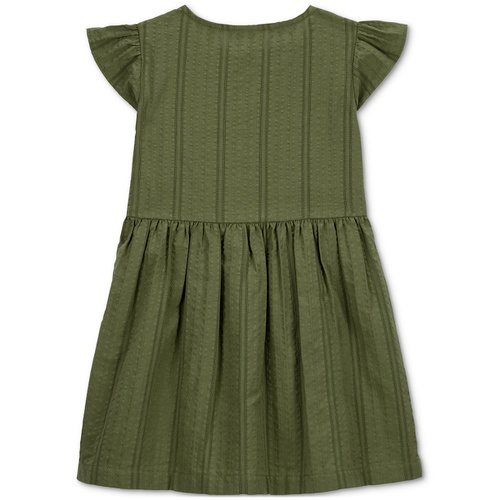 카터스 Toddler Girls Cotton Button-Front Flutter Dress