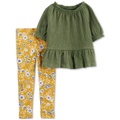 Carter Toddler Girls Peplum Top & Floral Leggings Set