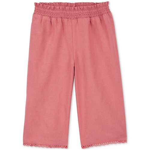 카터스 Toddler Girls Smocked Waistband Flared Linen Pants