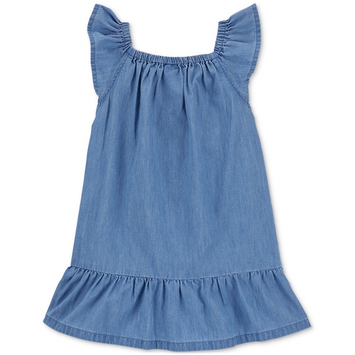 카터스 Toddler Girls Embroidered Chambray Dress