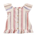 Toddler Girls Stripe Button Down Linen Top