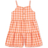 Toddler Girls Gingham Poplin Cotton Romper