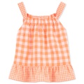 Toddler Girls Cotton Gingham Peplum Tank Top