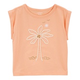 Toddler Girls Palm Tree Knit Tee