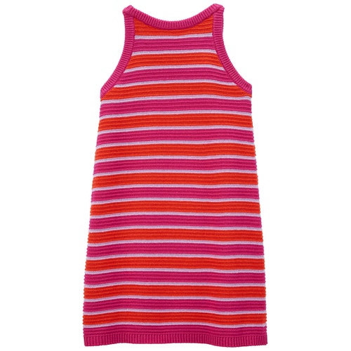 카터스 Toddler Girls Striped Tank Crochet Sweater Dress