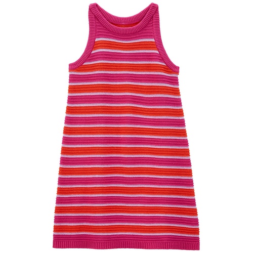 카터스 Toddler Girls Striped Tank Crochet Sweater Dress