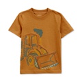 Toddler Boys Bulldozer Flocked Graphic T-Shirt