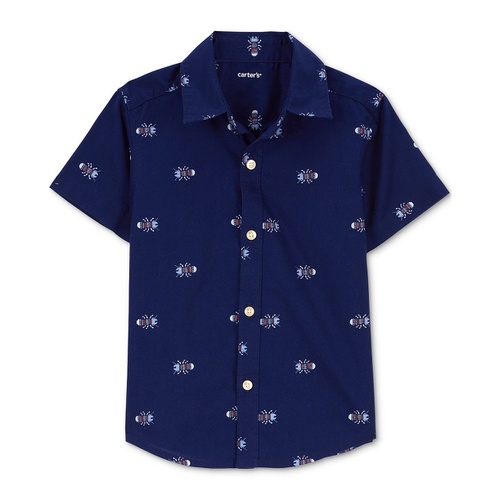 카터스 Toddler Boys Insect-Print Button-Down Shirt