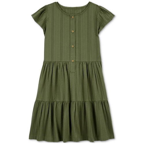 카터스 Little & Big Girls Cotton Tiered Seersucker Dress