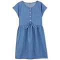 Little & Big Girls Cotton Chambray Tie-Front Dress