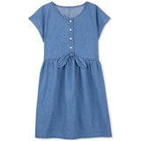 Little & Big Girls Cotton Chambray Tie-Front Dress