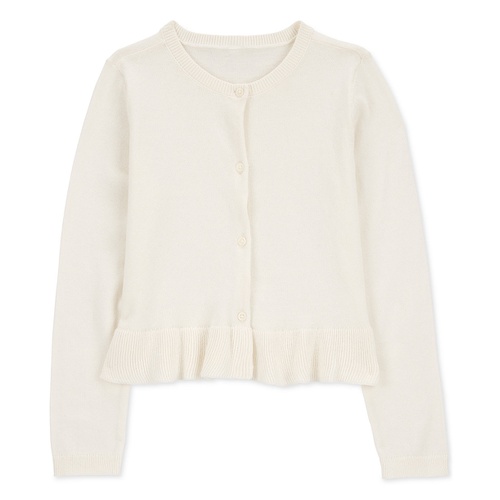 카터스 Little & Big Girls Cotton Button Peplum Cardigan