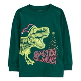 Little & Big Boys Santa Claws Glow in The Dark Long-Sleeve T-Shirt