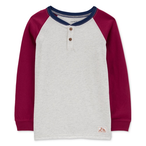 카터스 Little & Big Boys Colorblocked Raglan-Sleeve Henley