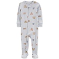 Baby Boys One-Piece Woodland-Print Cotton Footed Pajamas