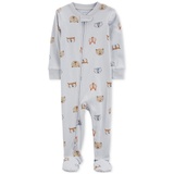 Baby Boys One-Piece Woodland-Print Cotton Footed Pajamas