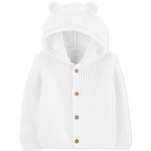 카터스 Baby Cotton Hooded Cardigan With Bear Ears