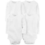 Baby Boys or Baby Girls Solid Long Sleeved Bodysuits Pack of 4