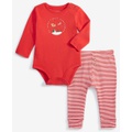 Baby My First Christmas Cotton Bodysuit & Striped Pants 2 Piece Set