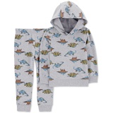 Toddler Boys Dino Print Pullover Hoodie & Pants 2 Piece Set