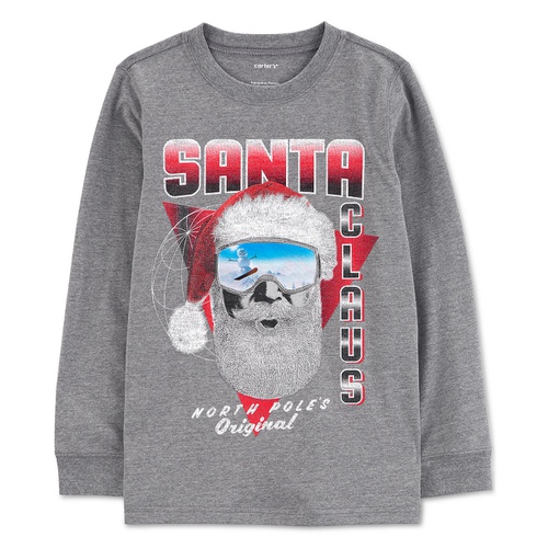 카터스 Little & Big Kids Santa Graphic Long Sleeve T Shirt